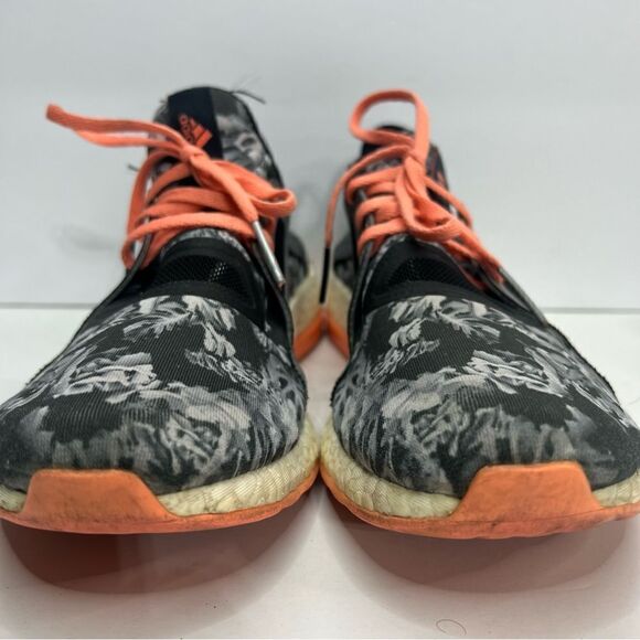 Adidas Pure Boost X Running Shoes Gray Low Top Floral - Picture 5 of 10